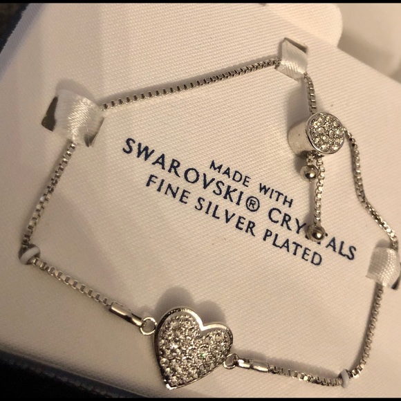 Swarovski crystal w/sterling silver ❤️ bracelet - Picture 3 of 4